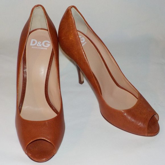 Dolce & Gabanna heels sz 36.5 sz 6.5 brown NWOB - Picture 1 of 4